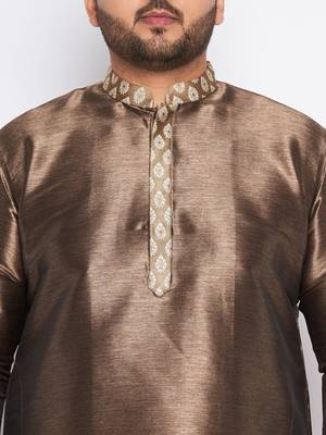 gold silk blend kurta 4