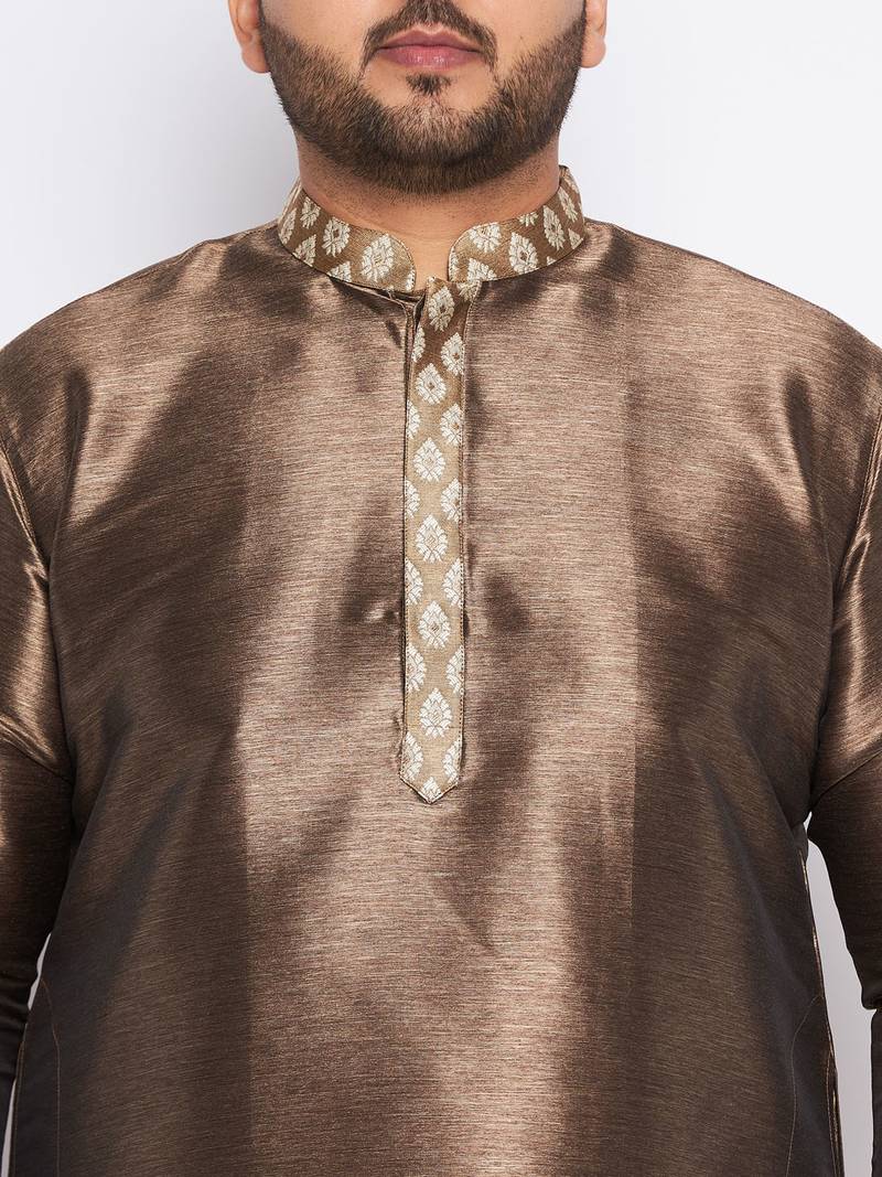 gold silk blend kurta