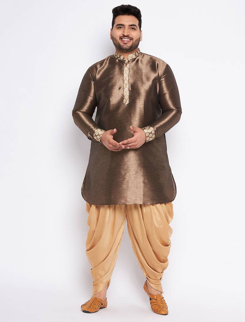 gold silk blend kurta