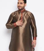 maroon silk blend kurta