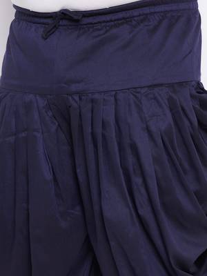 navy blue silk blend kurta and dhoti set 5
