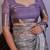 purple floral print zari woven border crepe saree with unstiched blouse piece