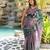 purple floral print chiffon saree with unstiched blouse piece