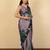 purple floral print chiffon saree with unstiched blouse piece
