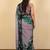 purple floral print chiffon saree with unstiched blouse piece