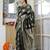 black woven design golden zari border silk blend saree with unstiched blouse piece