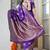 purple woven design golden zari border silk blend saree with unstiched blouse piece
