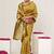 mustard yellow woven design golden zari border silk blend saree with unstiched blouse piece