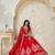 Red Wedding Raw silk Lehenga with Leaf Embroidery