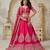 Pink Wedding Lehenga with Leaf Embroidery