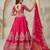 Pink Wedding Lehenga with Leaf Embroidery