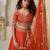 Trendy Rust Wedding Lehenga with Leaf Embroidery