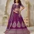 Wine Wedding Lehenga with Leaf Embroidery