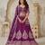 Wine Wedding Lehenga with Leaf Embroidery