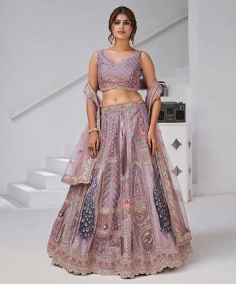 Royal Raw Silk purple Lehenga for Haldi & Carnival 1