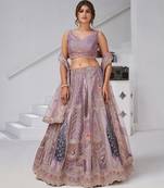 Royal Raw Silk purple Lehenga for Haldi & Carnival