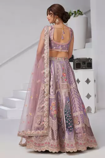 Royal Raw Silk purple Lehenga for Haldi & Carnival