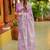 lavender floral print zari woven border cotton blend saree with unstiched blouse piece