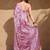 magenta sequins thread work sequins border organza saree with unstiched blouse piece