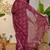 pink paisley kalamkari print zari border cotton blend saree with unstiched blouse piece
