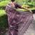 purple floral print zari border cotton blend saree with unstiched blouse piece
