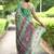 beige floral print chiffon saree with unstiched blouse piece