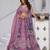 Festive Glam Mauve and Dark Purple Double Dupatta Lehenga with Layered Dupattas