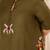 Olive green thread embroidered cotton linen blend  a-line longline kurta