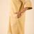 Beige all over thread embroidered cotton linen blend  straight fit longline kurta