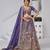 Divine Elegance in Purple – Bridal Lehenga with Temple & Cow Motifs