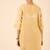 Beige all over thread embroidered cotton linen blend  straight fit longline kurta