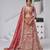 Traditional  dark Pink Bridal Lehenga Featuring Auspicious Cow and Temple Motifs