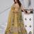 Mustard & Green Double Dupatta Lehenga with Intricate Zari and Resham Work