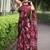 maroon floral print chiffon saree with unstiched blouse piece