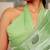 green stone embroidery lace border organza saree with unstiched blouse piece