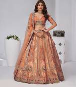 Grace in Rust – Elegant Lehenga with Golden Detailing