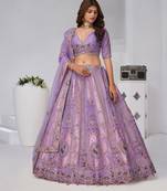 Regal Purple: Raw Silk Lehenga