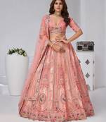 Pink Perfection: Raw Silk Bridal Lehenga