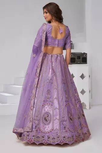 Regal Purple: Raw Silk Lehenga