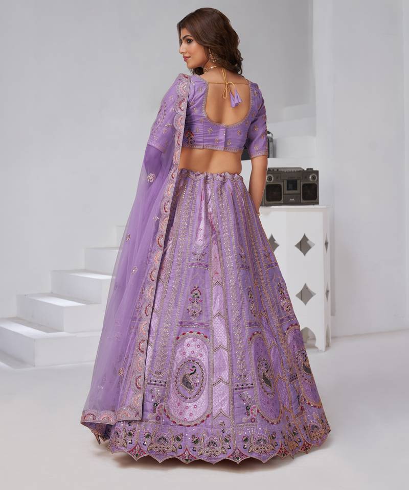 Regal Purple: Raw Silk Lehenga