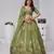 Grace in Green     Raw Silk Mehndi Lehenga for Festive Celebrations