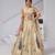 Designer Cream Raw Silk Lehenga with Peacock Feather Work