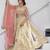 Designer Cream Raw Silk Lehenga with Peacock Feather Work