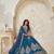 Teal Blue Elegant wedding lehenga with zariwork