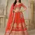Trendy Rust Wedding Lehenga with Elephant Motifs