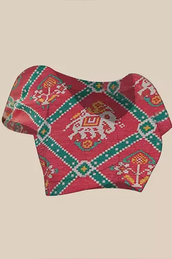  georgette art silk blend saree with mirror work border & multi-tone print & festive saree for women