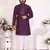 Purple silk sequins work straight men's kurta pyjama