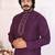 Purple silk sequins work straight men's kurta pyjama