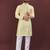 Yellow viscose silk embroidery sequins work straight men's kurta pyjama