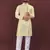 Yellow viscose silk embroidery sequins work straight men's kurta pyjama